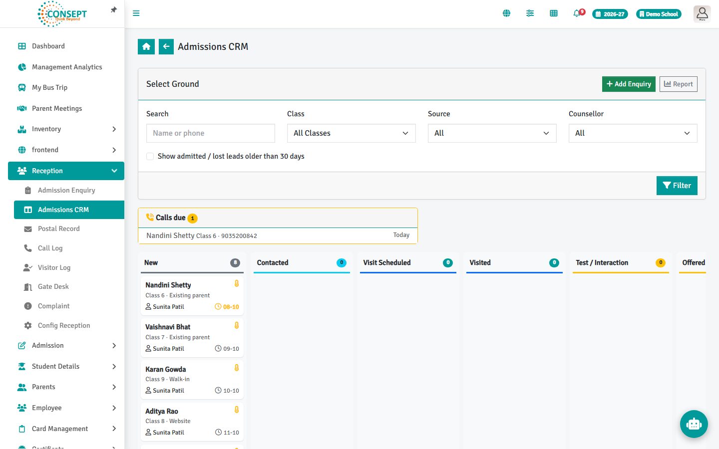 Admissions CRM